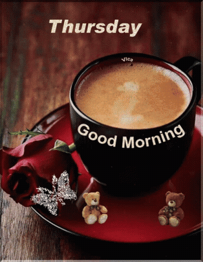 Coffee Cup On Saucer Saying Good Morning GIF