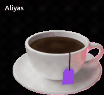 Coffee Cup On Saucer With Name Aliyas GIF