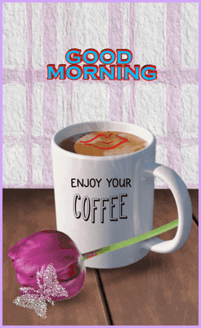 Coffee Cup Saying Enjoy Your Coffee GIF
