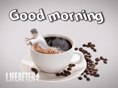 Coffee Cup Saying Good Morning GIF