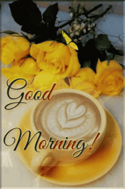 Coffee Cup Saying Good Morning GIF