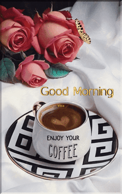 Coffee Cup Saying Good Morning GIF