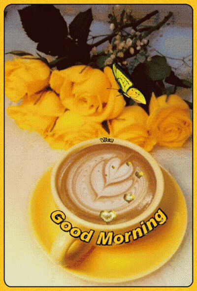 Coffee Cup Saying Good Morning GIF