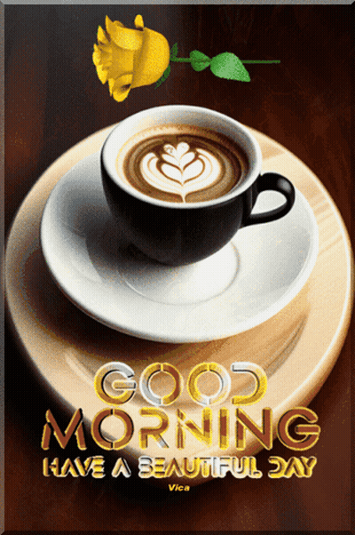 Coffee Cup Saying Good Morning Have A Beautiful Day GIF