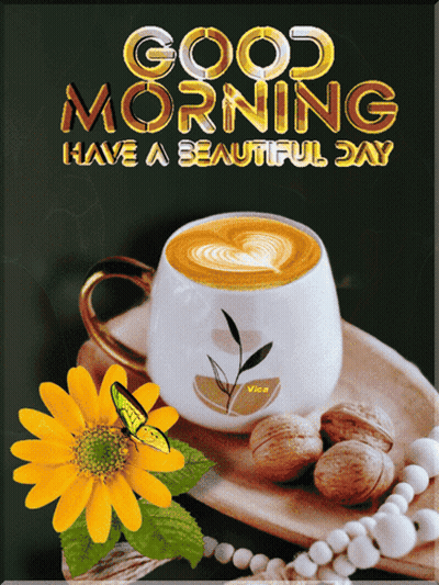 Coffee Cup Saying Good Morning Have A Beautiful Day GIF