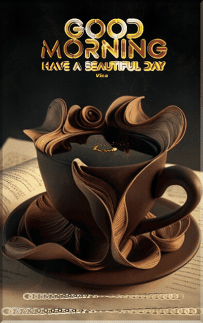 Coffee Cup Saying Good Morning Have A Beautiful Day GIF