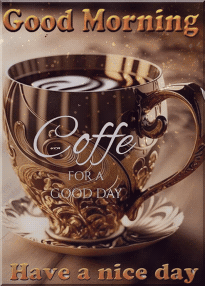 Coffee Cup Saying Good Morning Have a Nice Day