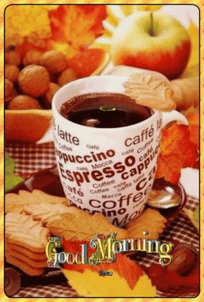Coffee Cup Saying Good Morning GIF