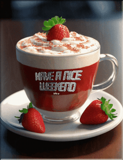 Coffee Cup Saying Have A Nice Weekend GIF