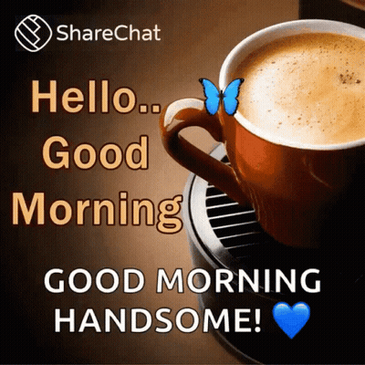 Coffee Cup Saying Hello Good Morning GIF