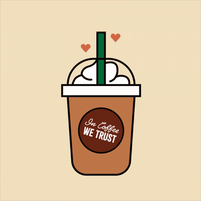 Coffee Cup Saying In Coffee We Trust GIF