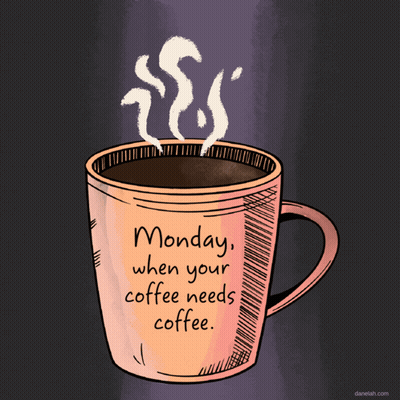 Coffee Cup Saying Monday GIF