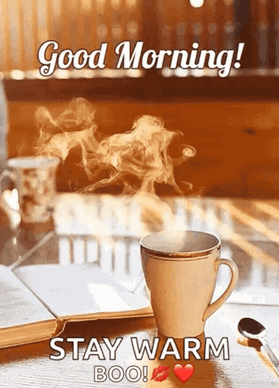 Coffee Cup With Book And Spoon GIF