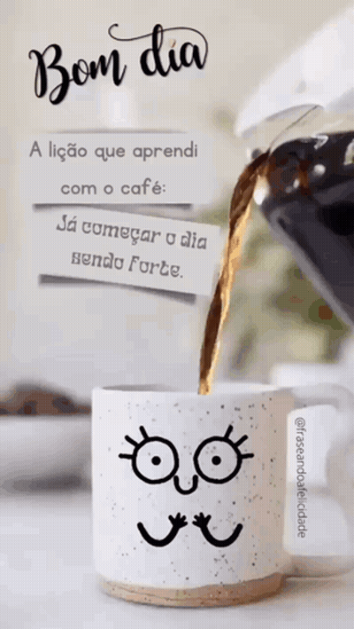 Coffee Cup With Cartoon Face GIF