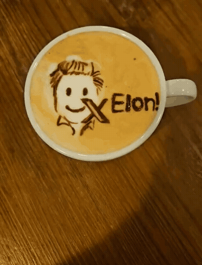 Coffee Cup With Elon Drawing GIF