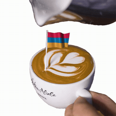 Coffee Cup With Flag Saying Written Aliola