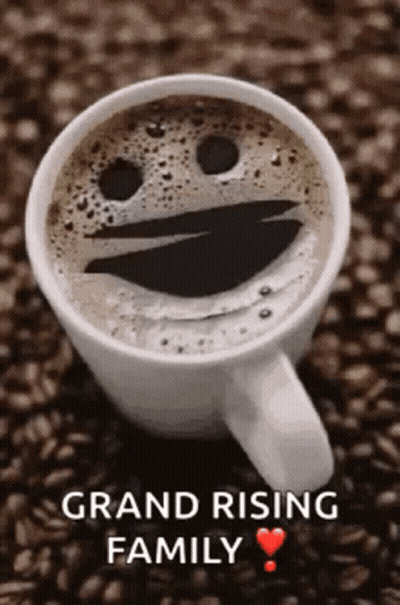 Coffee Cup With Foam Smiley Face On Coffee Beans GIF