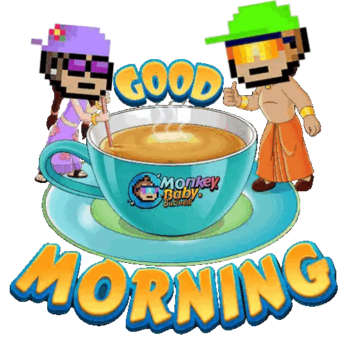 Coffee Cup With Good Morning Sticker