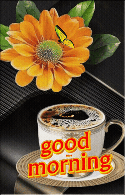 Coffee Cup With Good Morning GIF