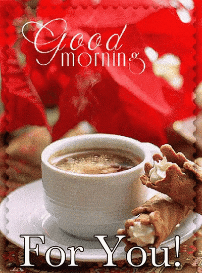 Coffee Cup With Good Morning Message GIF