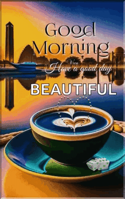 Coffee Cup With Good Morning Words GIF