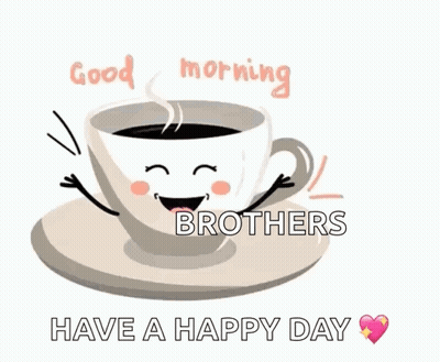 Coffee Cup With Happy Day Message GIF