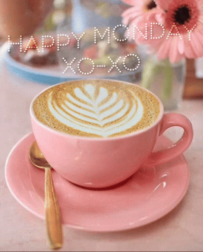 Coffee Cup With Happy Monday Xoxo GIF