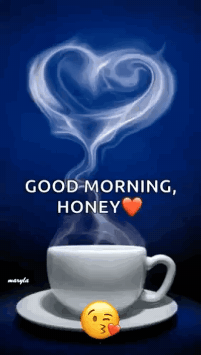 Coffee Cup With Heart Smoke Good Morning Honey GIF