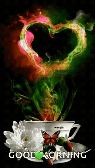 Coffee Cup With Heart Smoke Good Morning GIF