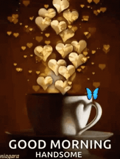 Coffee Cup With Hearts GIF