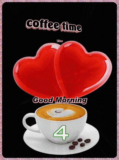 Coffee Cup With Number 4 GIF