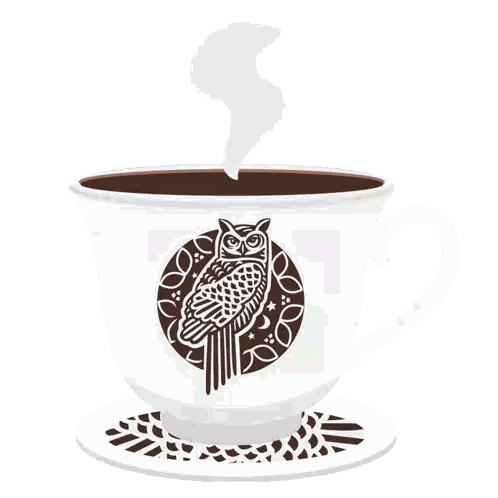 Coffee Cup With Owl Sticker