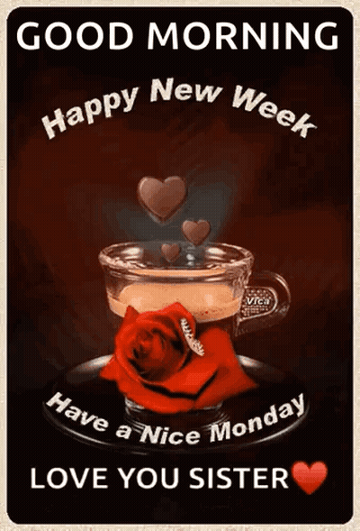 Coffee Cup With Rose Good Morning GIF