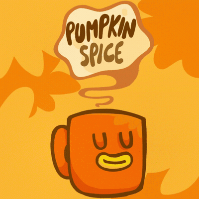 Coffee Cup With Speech Bubble Saying Pumpkin Nice GIF
