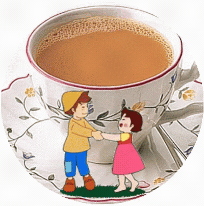 Coffee Cup With Two Children GIF