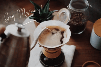 Coffee Maker Saying Good Morning GIF