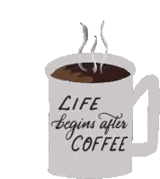Coffee Mug Life Begins After Coffee Sticker