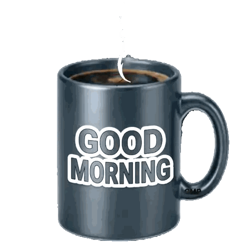 Coffee Mug Saying Good Morning Sticker