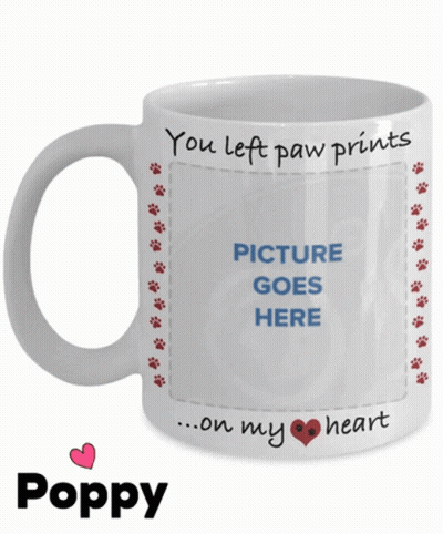 Coffee Mug Saying You Left Paw Prints On My Heart GIF