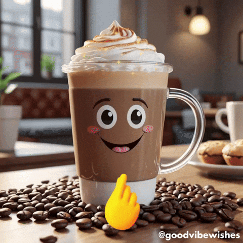 Coffee Mug With Smiling Face GIF