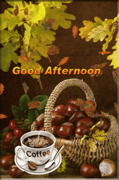 Coffee On Saucer Next To Chestnuts Good Afternoon GIF