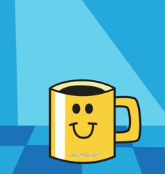Coffee Time Yellow Cup Wink GIF