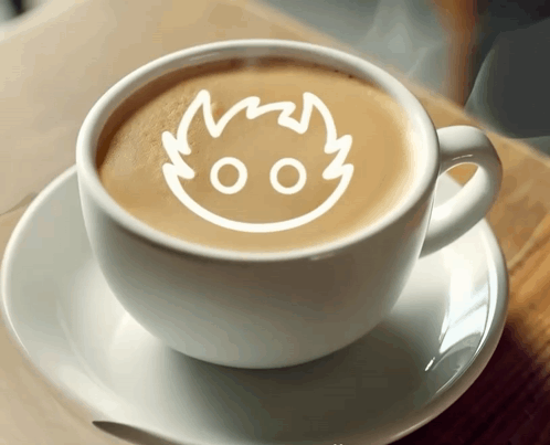 Coffee With Face Drawn On Foam GIF