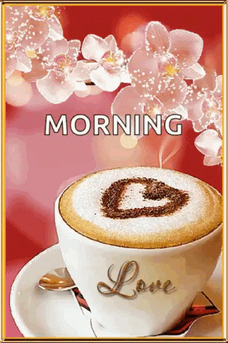 Coffee With Heart Foam And Morning Love GIF