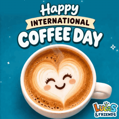 Coffee With Heart Latte Art Happy International Coffee Day GIF