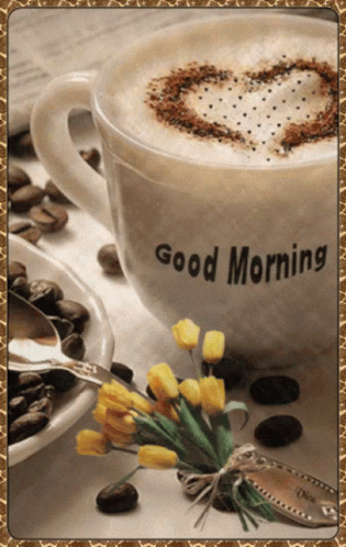 Coffee With Heart Shaped Foam Good Morning GIF