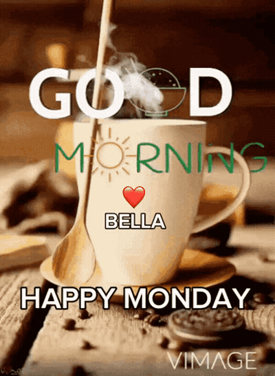 Coffee With Spoon Saying Good Morning Bella GIF