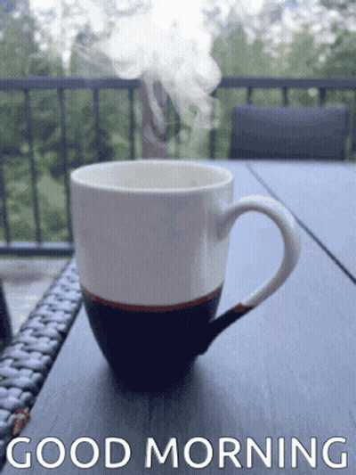 Coffee With Steam Saying Good Morning GIF