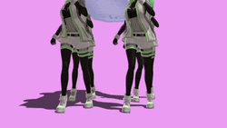 Coffin Dance Animated Green Haired Girl GIF