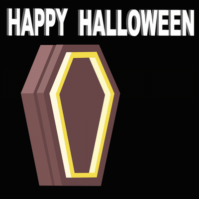 Coffin With Happy Halloween GIF